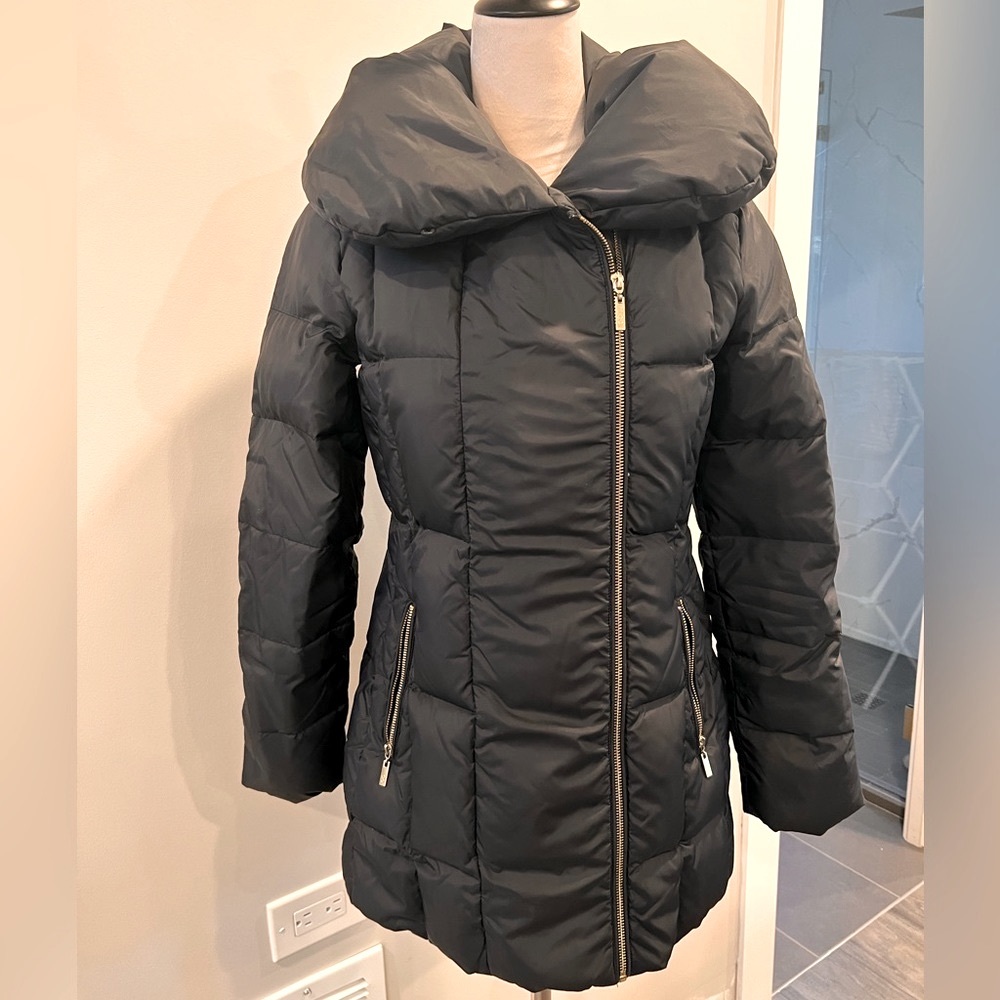 Cole Haan Asymmetrical Pillow Collar Puffer Jacket